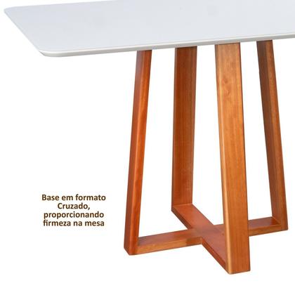 Imagem de Conjunto Mesa Itália com 4 Cadeiras Madeira Maciça e Estofada Bella Espresso Móveis