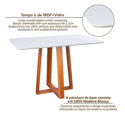 Imagem de Conjunto Mesa Itália com 4 Cadeiras Madeira Maciça e Estofada Bella Espresso Móveis
