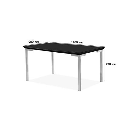 Imagem de Conjunto Mesa Iza 120x90cm Tampo MDF/Vidro 4 Cadeiras Natani