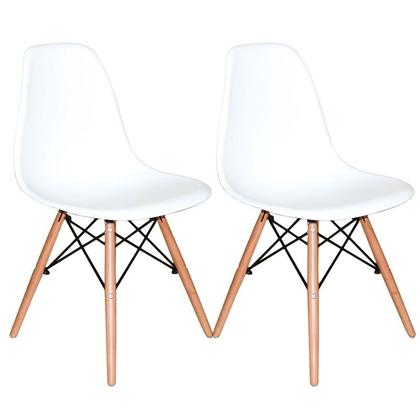 Imagem de Conjunto Mesa Jantar Eiffel 70cm Branca + 2 Cadeiras Charles Eames - Branca