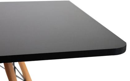 Imagem de Conjunto Mesa Jantar Quadrada Eiffel 80cm Preto Mdf + 4 cadeiras Charles Eames