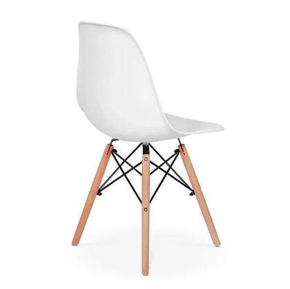 Imagem de Conjunto Mesa Jantar Quadrada  Moderna  Eiffel 80cm Branco Mdf  4 cadeiras Charles Eames