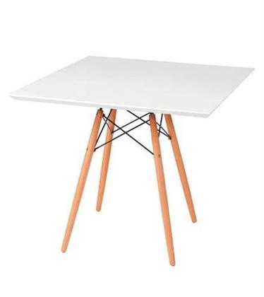 Imagem de Conjunto Mesa Jantar Quadrada  Moderna  Eiffel 80cm Branco Mdf  4 cadeiras Charles Eames