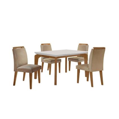 Imagem de Conjunto Mesa Liz 120cm Com 4 Cadeiras Athenas Off White