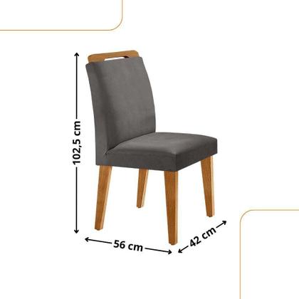 Imagem de Conjunto Mesa Liz 120cm Com Vidro 4 Cadeiras Athenas Mod... Vel.grafite Grafite Imbuia Serig. Grafit