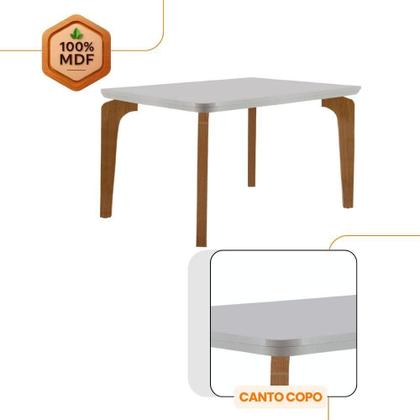 Imagem de Conjunto Mesa Liz 120cm Em Mdf 4 Cadeiras Athenas Moderna Vel.creme /off White/imbuia