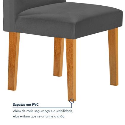 Imagem de Conjunto Mesa Lorena 160cm X 80cm com 6 Cadeiras Luisa Tampo Londres com Vidro