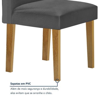 Imagem de Conjunto Mesa Lorena 160cm X 80cm com 6 Cadeiras Luisa Tampo Londres sem Vidro