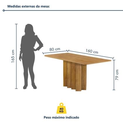 Imagem de Conjunto Mesa Lorena 160cm X 80cm com 6 Cadeiras Luisa Tampo Londres sem Vidro
