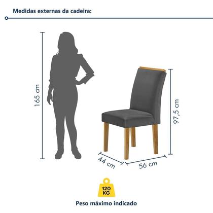 Imagem de Conjunto Mesa Lorena 160cm X 80cm com 6 Cadeiras Luisa Tampo Londres sem Vidro