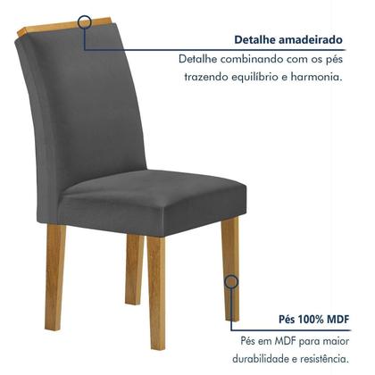 Imagem de Conjunto Mesa Lorena 160cm X 80cm com 6 Cadeiras Luisa Tampo Londres sem Vidro
