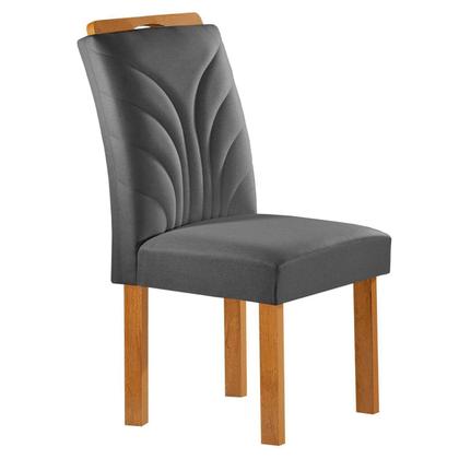 Imagem de Conjunto Mesa Lorena 160cmx80cm com 6 Cadeiras Carolina Tampo Dakota Plus com Vidro