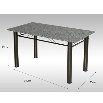 Imagem de Conjunto Mesa Luana com 6 Cadeiras Assento Capitone Artefamol Cromo preto/capitone