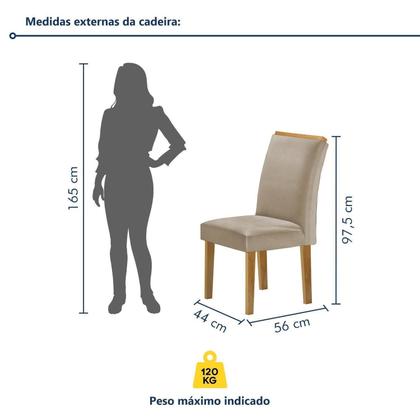 Imagem de Conjunto Mesa Melina 170cmx90cm com 6 Cadeiras Luisa Tampo Smart Plus com Vidro