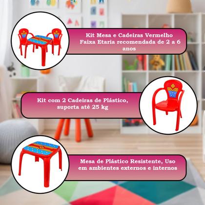 Imagem de Conjunto Mesa Mesinha Infantil Com Duas Cadeiras