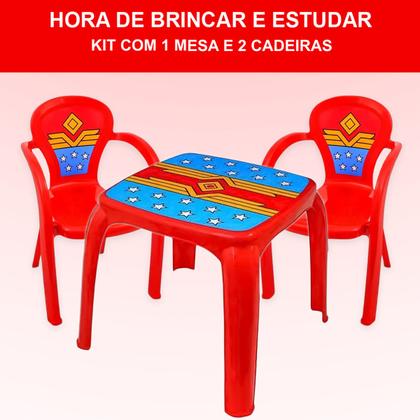 Imagem de Conjunto Mesa Mesinha Infantil Com Duas Cadeiras