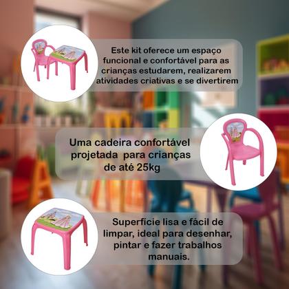 Imagem de Conjunto Mesa Mesinha Infantil Com Uma Cadeira Decorada