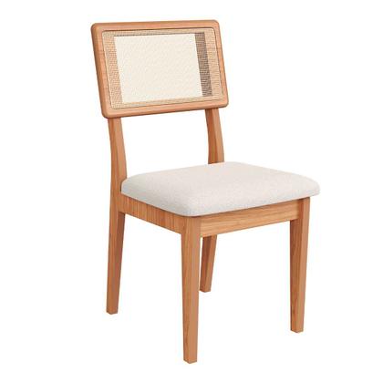 Imagem de Conjunto Mesa Oval 6 Cadeiras de Jantar Encosto Tela 100% MDF Off White Cesare Claro Dalla Costa