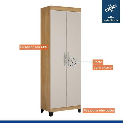 Imagem de Conjunto Mesa para Computador Escrivaninha com Armário e Armário Multiuso 2 Portas com Chave Asteca