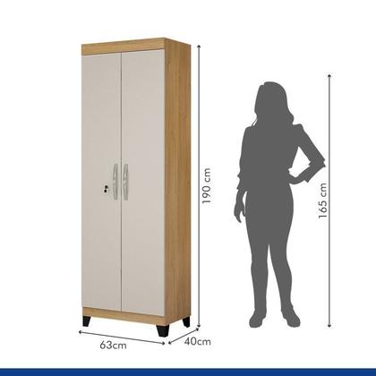 Imagem de Conjunto Mesa para Computador Escrivaninha com Armário e Armário Multiuso 2 Portas com Chave Asteca