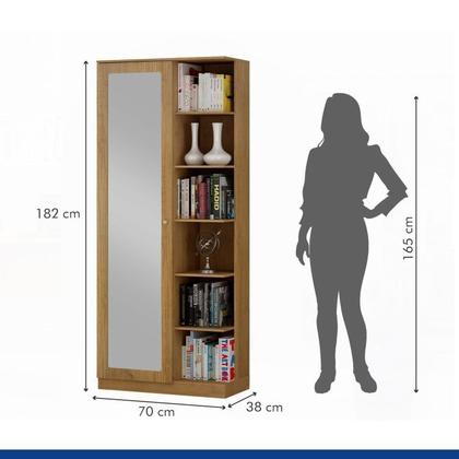 Imagem de Conjunto Mesa para Computador Escrivaninha e Armário Multiuso 1 Porta com Espelho João Pessoa