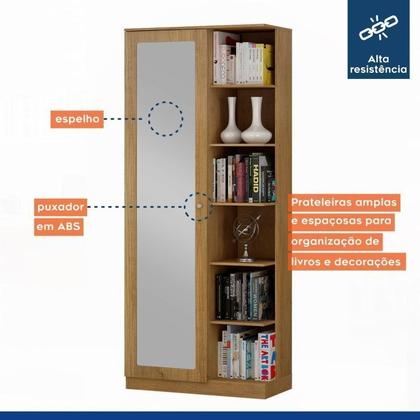 Imagem de Conjunto Mesa para Computador Escrivaninha e Armário Multiuso 1 Porta com Espelho João Pessoa