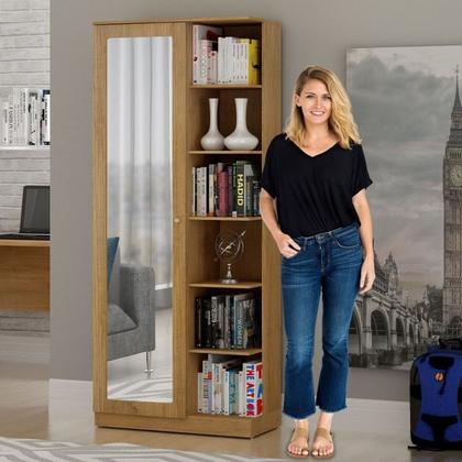 Imagem de Conjunto Mesa para Computador Escrivaninha e Armário Multiuso 1 Porta com Espelho João Pessoa