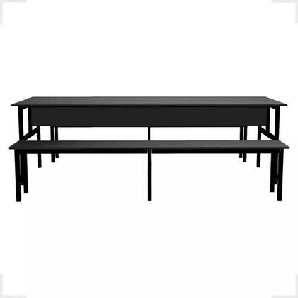Imagem de Conjunto Mesa para Refeitório 10 Lugares com Bancos Separado