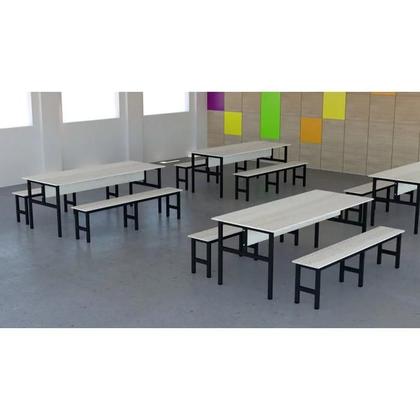 Imagem de Conjunto Mesa para Refeitório 8 Lugares com Bancos Separado