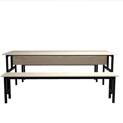 Imagem de Conjunto Mesa para Refeitório 8 Lugares com Bancos Separado