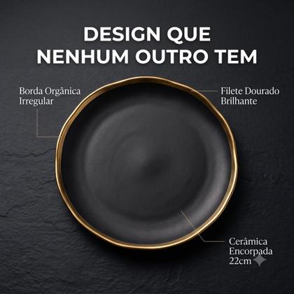 Imagem de Conjunto Mesa Posta Dubai Prato E Xícara Porcelana Café 90ml