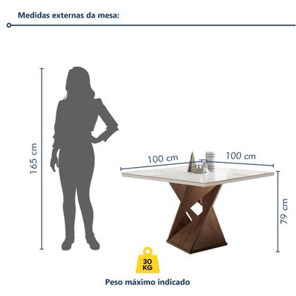 Imagem de Conjunto Mesa Quadrada com Vidro e 4 Cadeiras 100cmx100cm Barcelona Yescasa