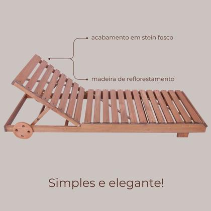 Imagem de Conjunto Mesa Redonda 4 Cadeiras Empilháveis e 2 Espreguiçadeiras Madeira Maciça Madeira