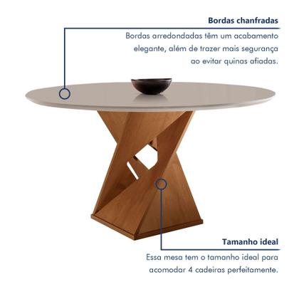 Imagem de Conjunto Mesa Redonda com 4 Cadeiras Tampo MDF Barcelona Yescasa