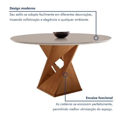 Imagem de Conjunto Mesa Redonda com 4 Cadeiras Tampo MDF Barcelona Yescasa