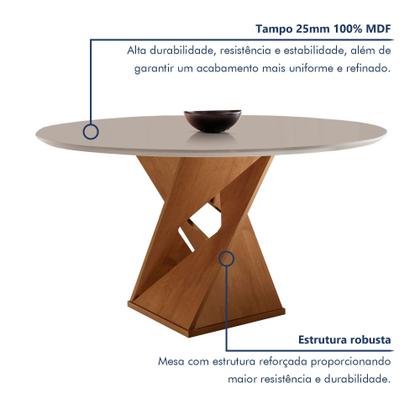 Imagem de Conjunto Mesa Redonda com 4 Cadeiras Tampo MDF Barcelona Yescasa