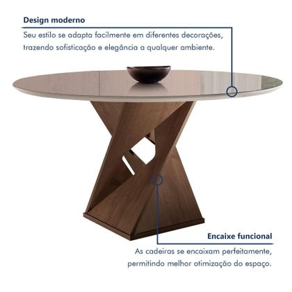 Imagem de Conjunto Mesa Redonda com Vidro e 4 Cadeiras Tampo Barcelona Yescasa