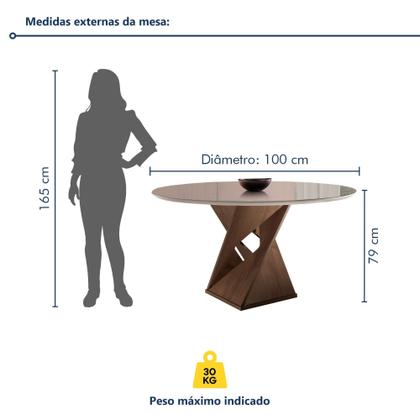 Imagem de Conjunto Mesa Redonda com Vidro e 4 Cadeiras Tampo Barcelona Yescasa