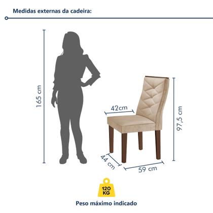 Imagem de Conjunto Mesa Redonda com Vidro e 6 Cadeiras Tampo 120cmx120cm Barcelona Yescasa