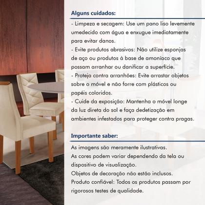 Imagem de Conjunto Mesa Redonda com Vidro e 6 Cadeiras Tampo 120cmx120cm Barcelona Yescasa