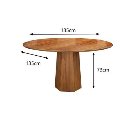 Imagem de Conjunto Mesa Redonda Roraima 1,35M com 6 Cadeiras Itália