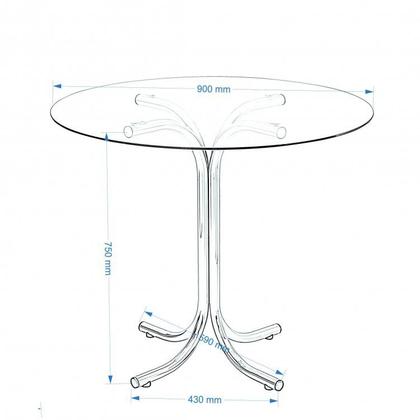 Imagem de Conjunto Mesa Redonda Tampo de Vidro e 4 Cadeiras Assento Estofado