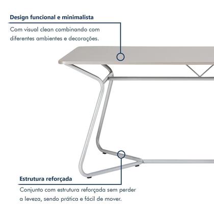 Imagem de Conjunto Mesa Retangular 180cm X 90cm com 2 Bancos Varetas