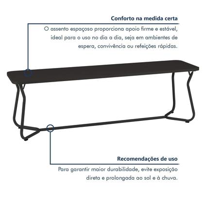 Imagem de Conjunto Mesa Retangular 180cm X 90cm com 2 Bancos Varetas
