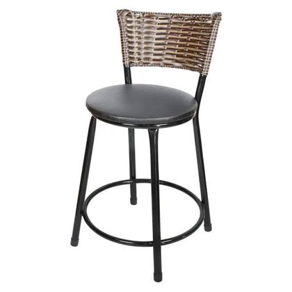 Imagem de Conjunto Mesa Retangular 70x120cm Preta Com 4 Banquetas Cappuccino