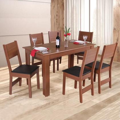Imagem de Conjunto Mesa Retangular Pérola com 6 Cadeiras - São Carlos