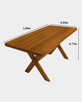 Imagem de Conjunto Mesa Rústica Com Bancos Madeira Churrasco 2,00m