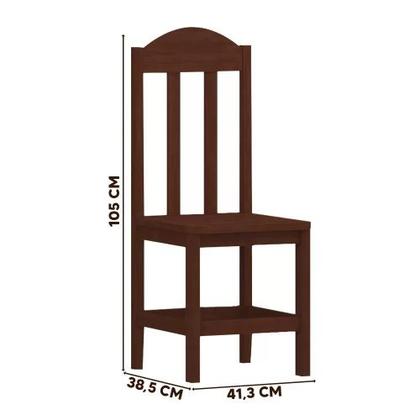 Imagem de Conjunto Mesa Safira Em Madeira Maciça 160x88 Com 06 Cadeiras Castanho