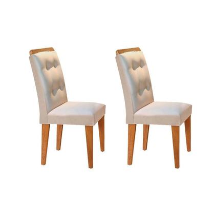 Imagem de Conjunto: Mesa Sala Jantar Ágata c/ Tampo Madeirado Canto Reto 120cm + 4 Cadeiras Imperatriz Imbuia/Creme - Rufato