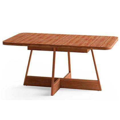 Imagem de Conjunto: Mesa Sala Jantar Átria 1592 Aço c/ Tampo Madeirado 160x90cm e 6 Cadeiras 1750 Rose/Freijo/Nogal - Rose/Areia - Carraro